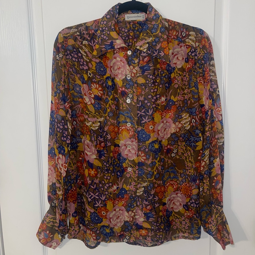 Christian Dior Floral Button Down Shirt